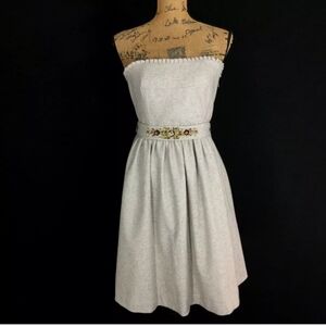 Banana Republic Strapless Wool Blend Dress with Jeweled Waist Tie